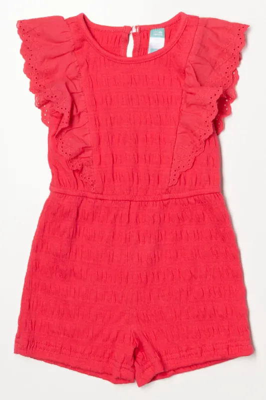 Frill Sleeve Jumpsuit Red sold by Ackermas