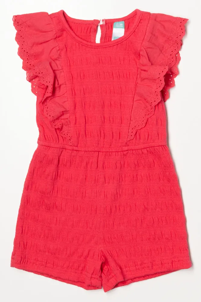 Frill Sleeve Jumpsuit Red sold by Ackermas