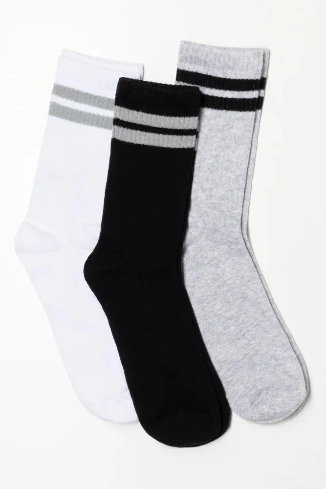3 Pack Socks White, Black And Grey sold by Ackermas