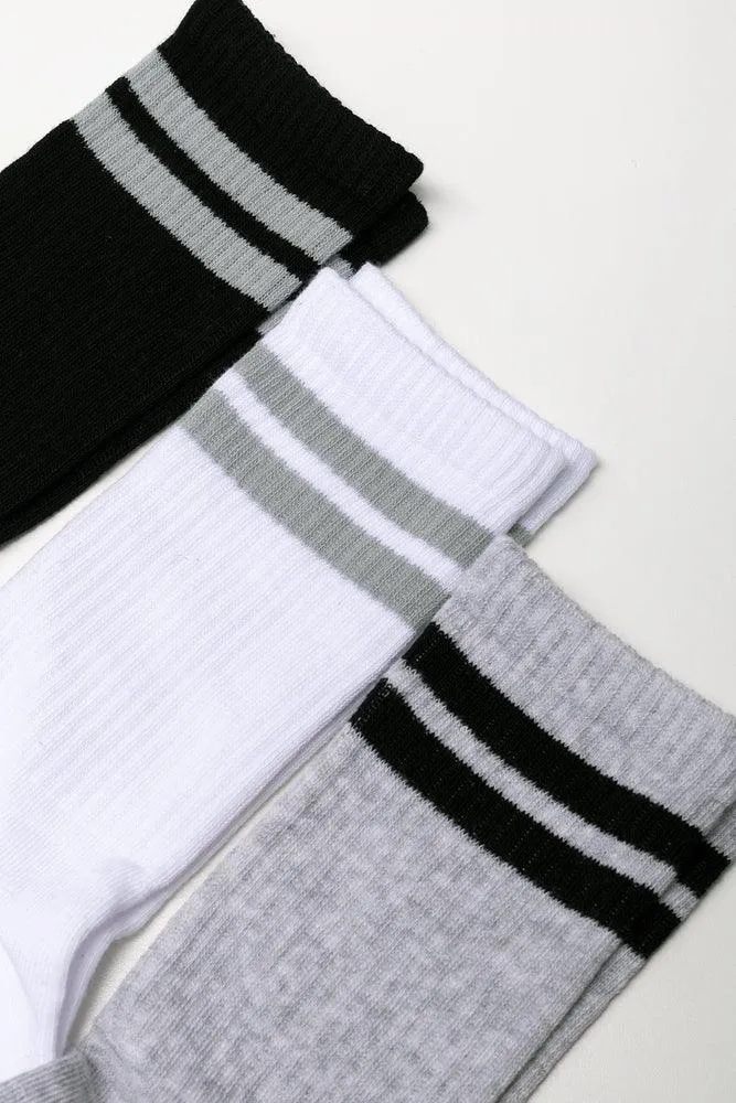 3 Pack Socks White, Black And Grey sold by Ackermas product image thumbnail 2