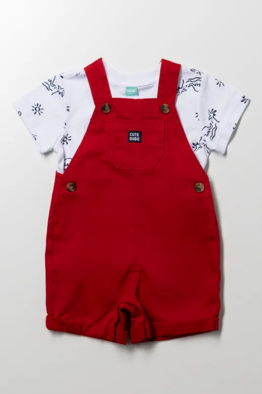 Dungaree Set Red sold by Ackermas