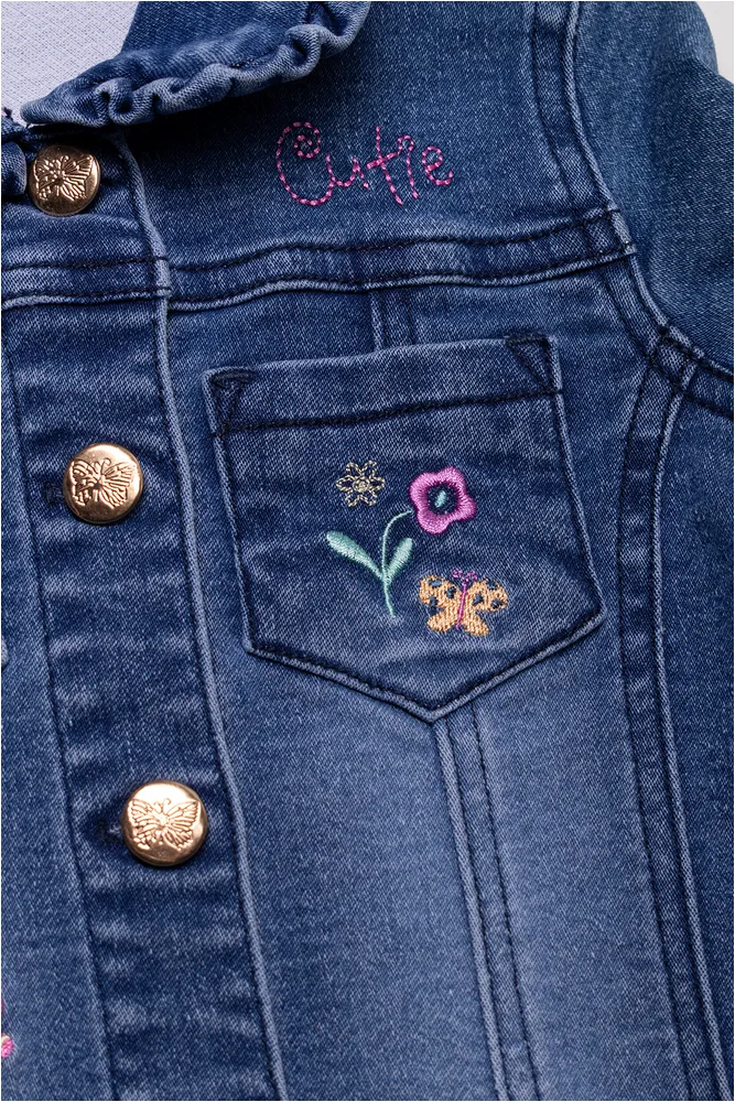 Embroidered Denim Jacket Blue sold by Ackermas product image thumbnail 2