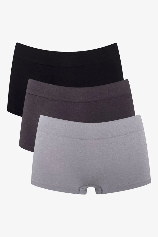3 Pack Seamfree Boyleg Panties Black And Grey sold by Ackermas product image thumbnail 2