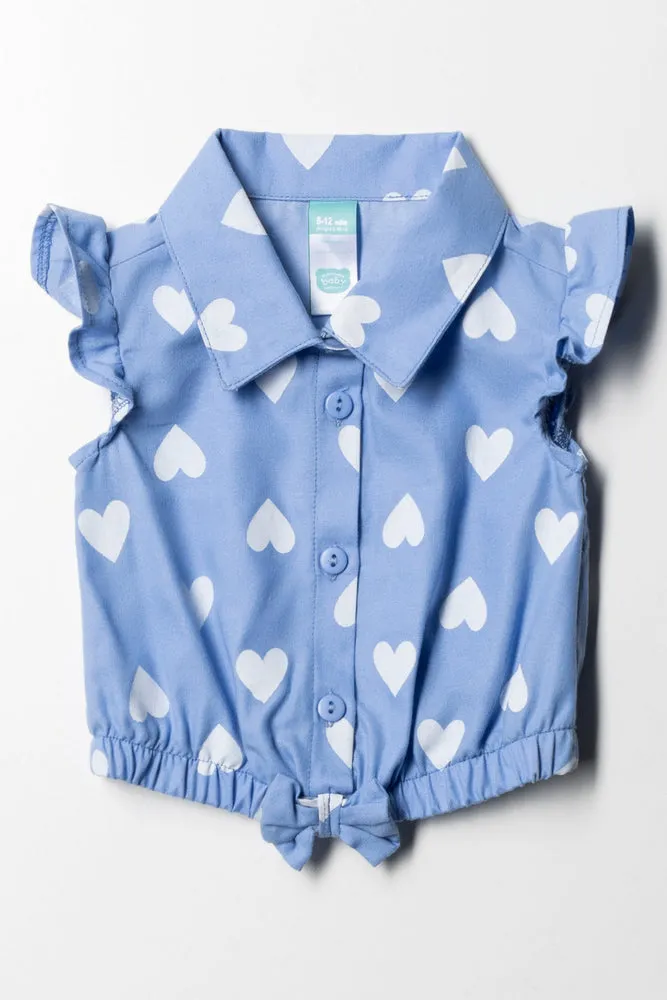 Front Tie Top Blue sold by Ackermas