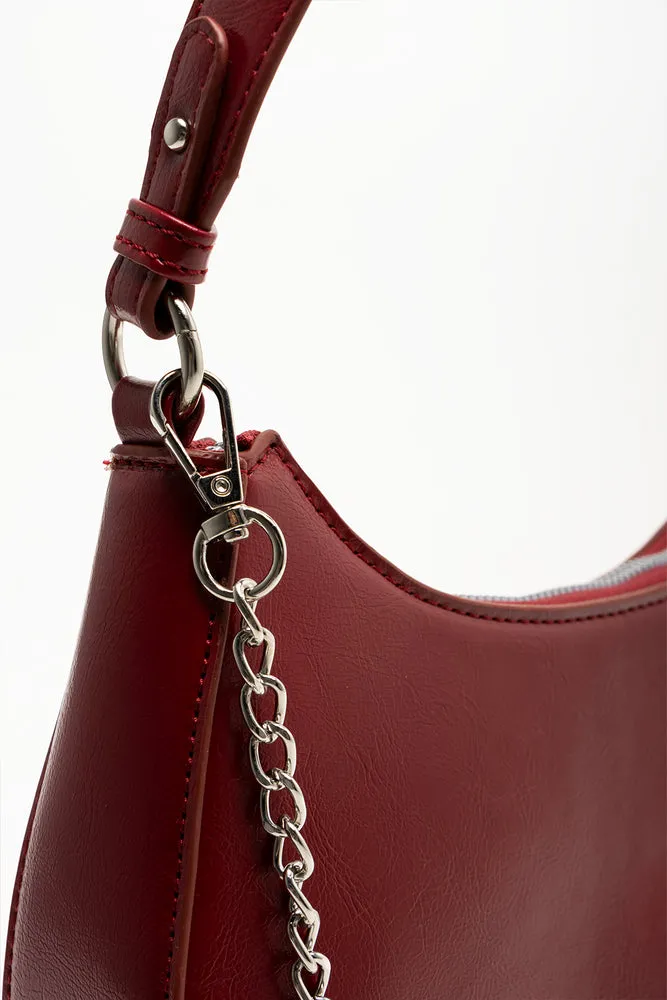 Crescent Bag With Chain Red sold by Ackermas product image thumbnail 5