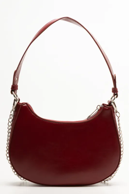 Crescent Bag With Chain Red sold by Ackermas