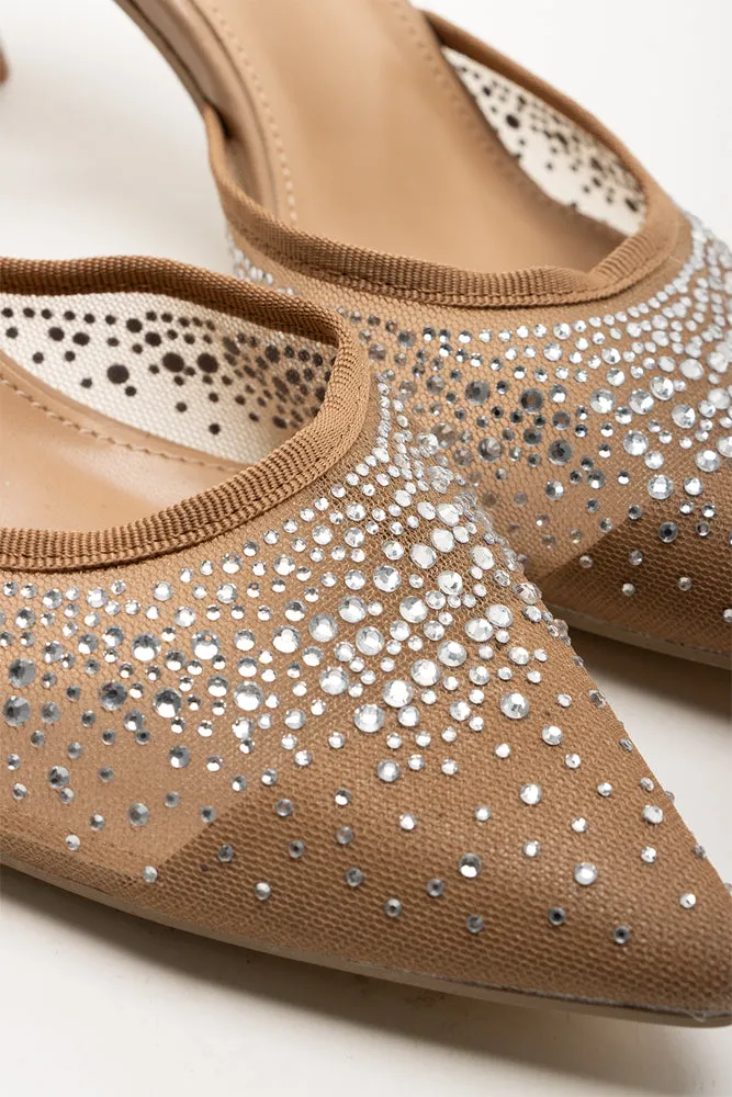 Mesh Pointy Heels Natural sold by Ackermas product image thumbnail 3