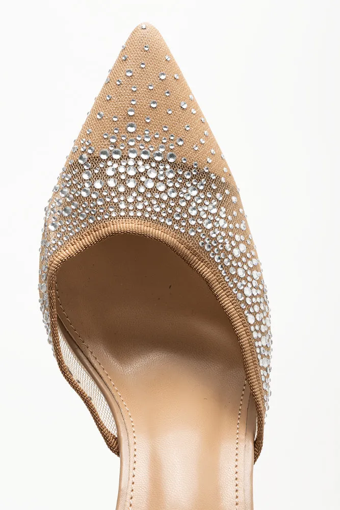 Mesh Pointy Heels Natural sold by Ackermas product image thumbnail 5