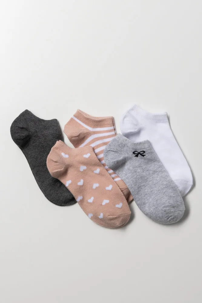 5 Pack Lowcut Socks Grey, Natural And White sold by Ackermas