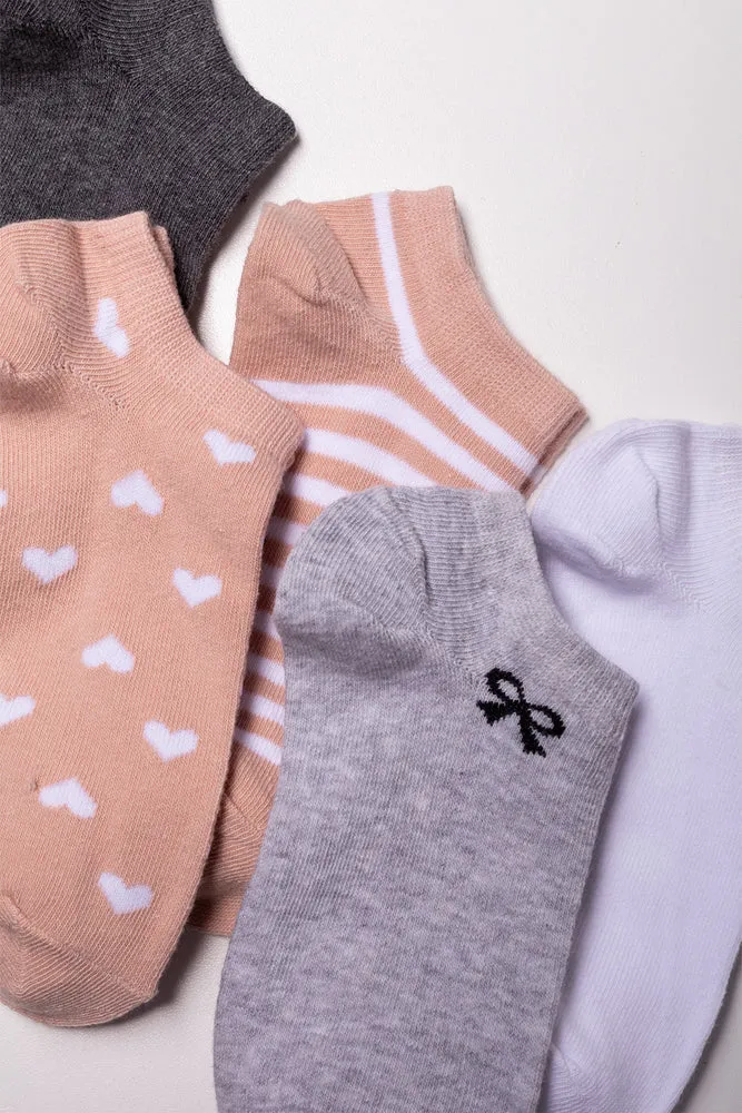 5 Pack Lowcut Socks Grey, Natural And White sold by Ackermas product image thumbnail 2