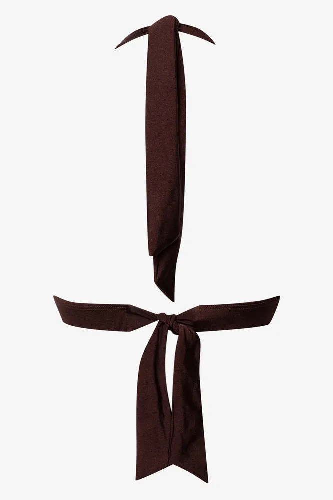 Ruched Halter Neck Bikini Top Brown sold by Ackermas product image thumbnail 2