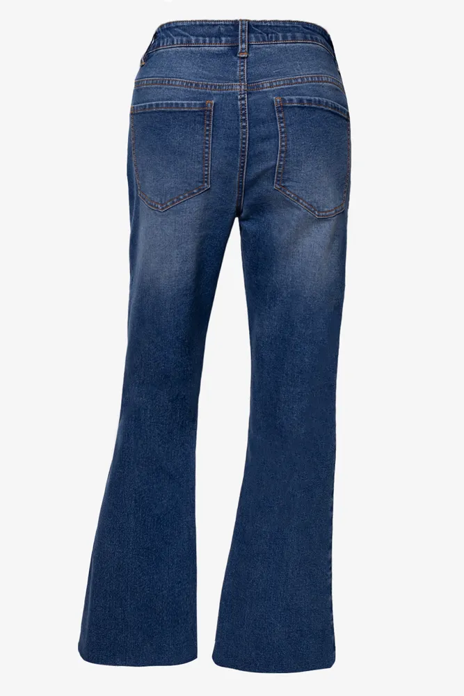 Cropped Flare Denim Jeans Blue sold by Ackermas product image thumbnail 2