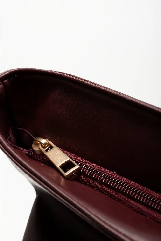 Patent Tote Bag Burgundy sold by Ackermas product image thumbnail 5