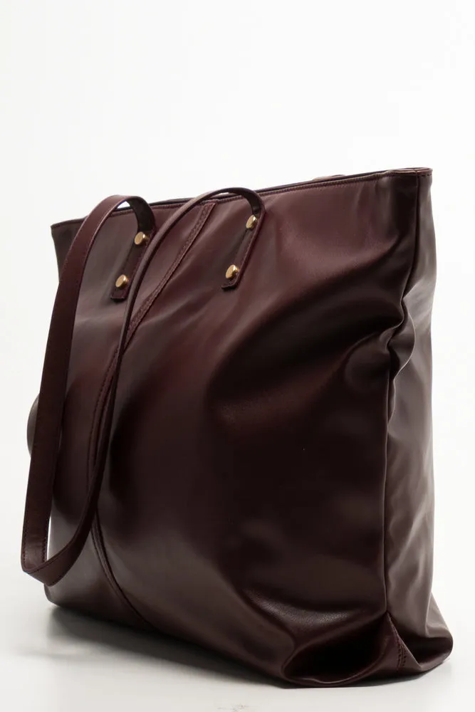 Patent Tote Bag Burgundy sold by Ackermas product image thumbnail 2