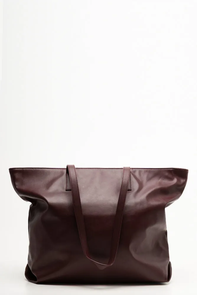 Patent Tote Bag Burgundy sold by Ackermas product image thumbnail 3