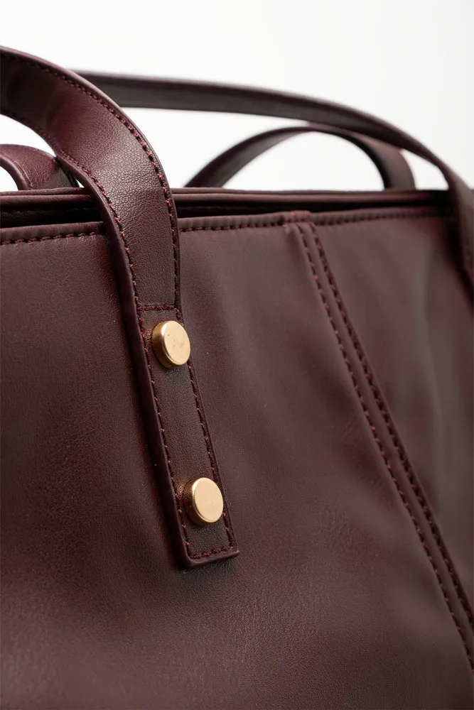 Patent Tote Bag Burgundy sold by Ackermas product image thumbnail 4