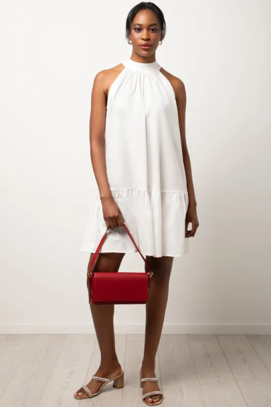 Halter Neck Tiered Dress White sold by Ackermas