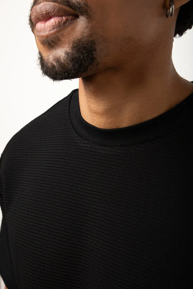 Rib Short Sleeve T-Shirt Black sold by Ackermas product image thumbnail 4