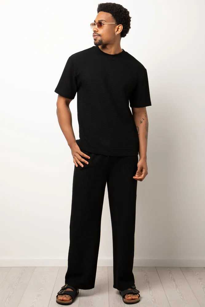 Rib Short Sleeve T-Shirt Black sold by Ackermas product image thumbnail 2