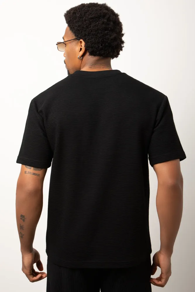 Rib Short Sleeve T-Shirt Black sold by Ackermas product image thumbnail 3