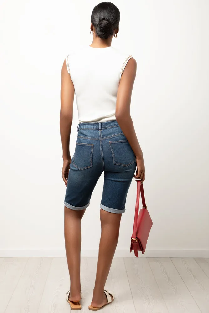 Distressed Bermuda Shorts Dark Blue sold by Ackermas product image thumbnail 3