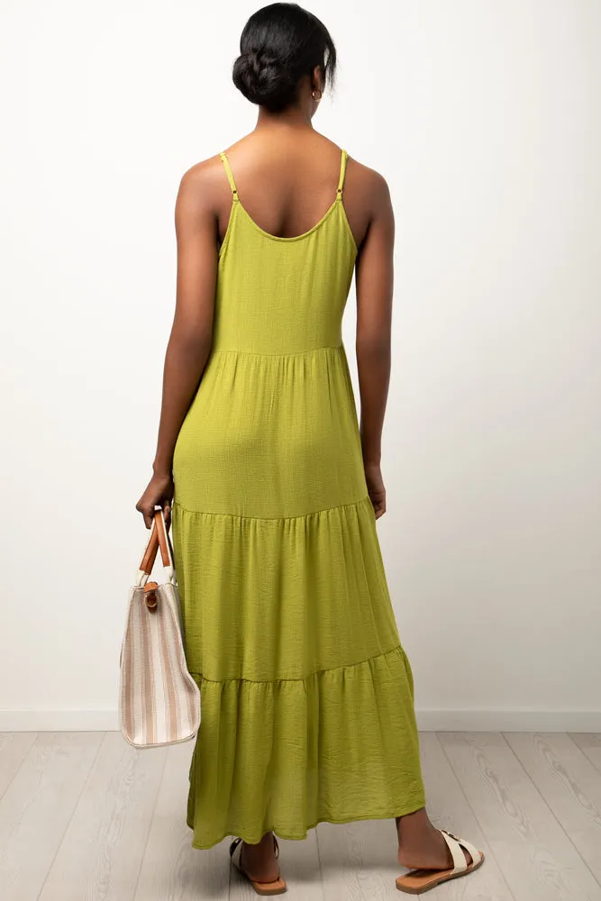 Strappy Tiered Crinkle Dress Green sold by Ackermas product image thumbnail 3