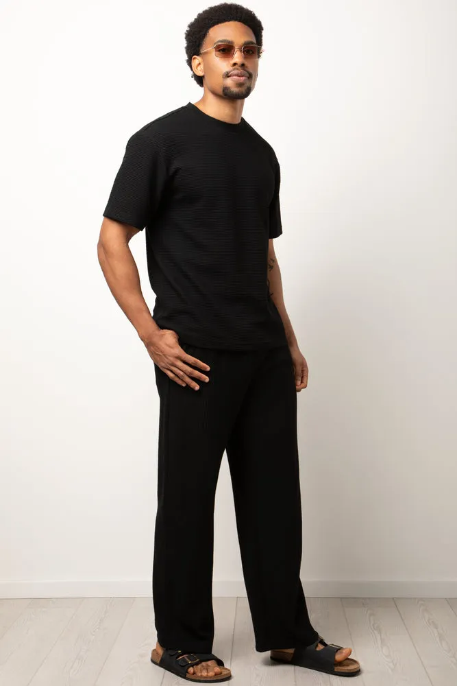 Rib Pants Black sold by Ackermas