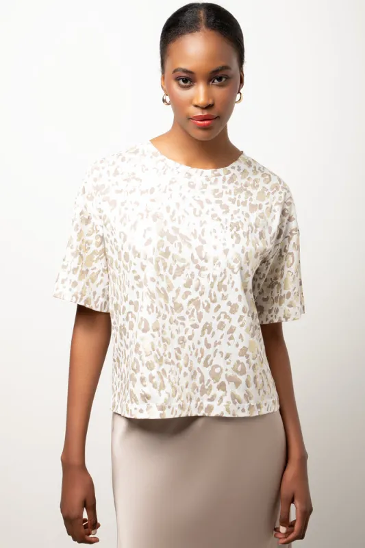 Animal Foil Short Sleeve Dropped Shoulder T-Shirt Natural sold by Ackermas