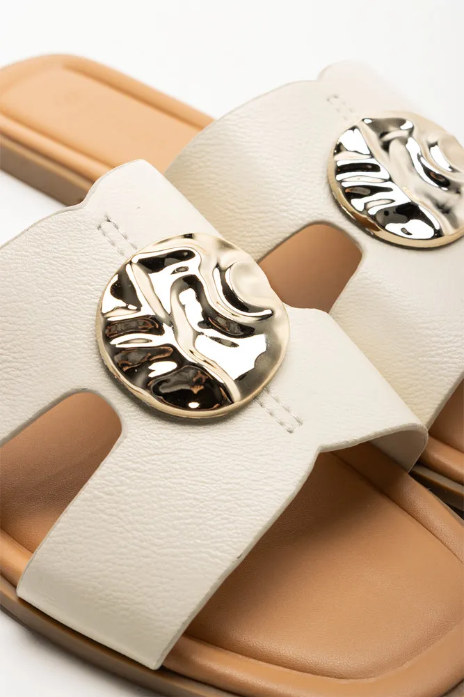 Mule Sandals Cream sold by Ackermas product image thumbnail 3