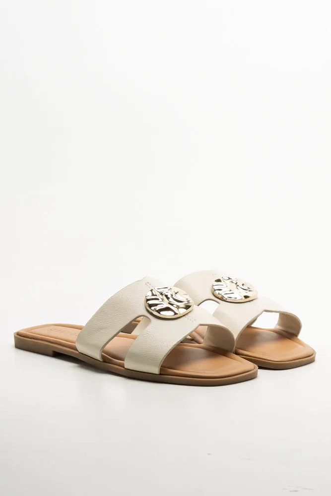 Mule Sandals Cream sold by Ackermas