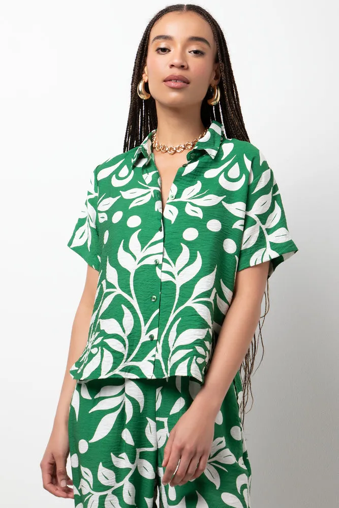 Short Sleeve Tropical Shirt Green sold by Ackermas