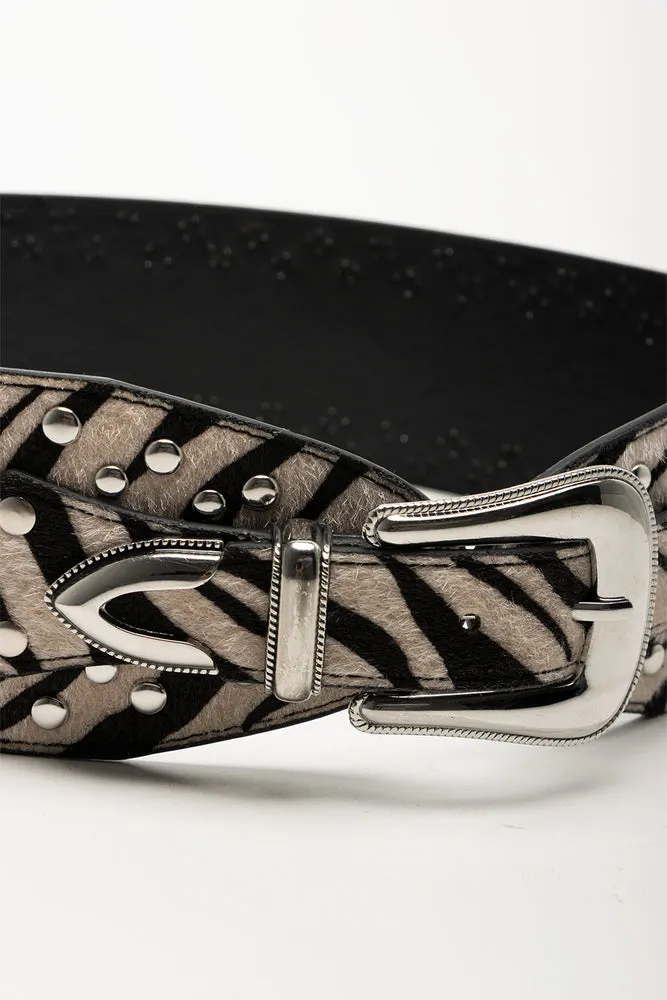 Zebra Print Waist Belt Cream sold by Ackermas product image thumbnail 2