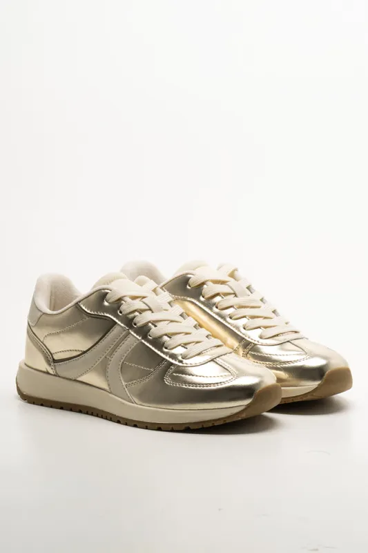 Metallic Retro Trainers Gold sold by Ackermas