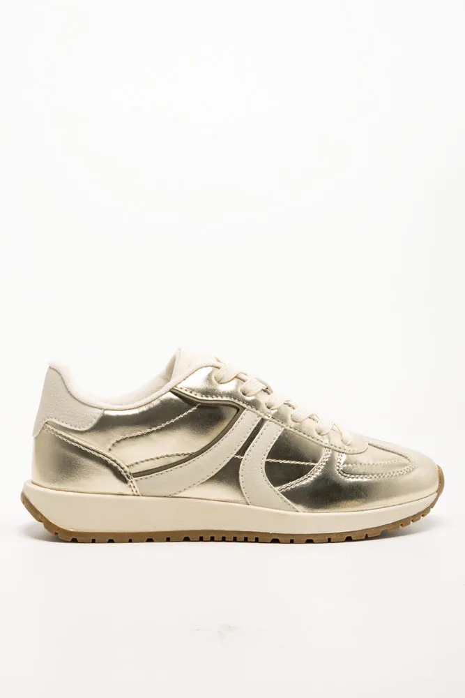 Metallic Retro Trainers Gold sold by Ackermas product image thumbnail 2