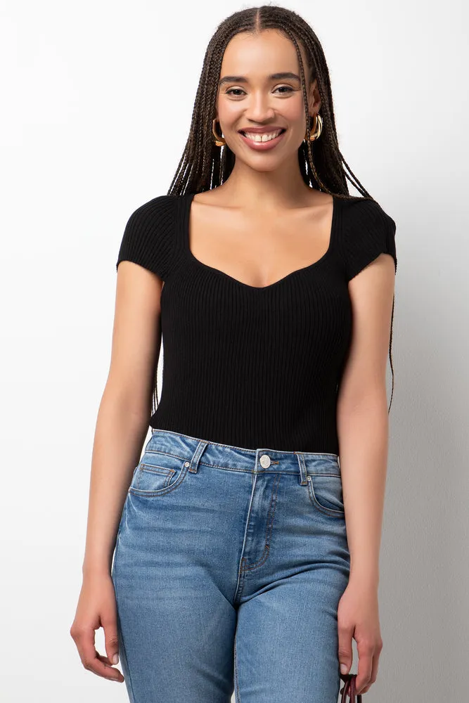 Cap Sleeve Top Black sold by Ackermas