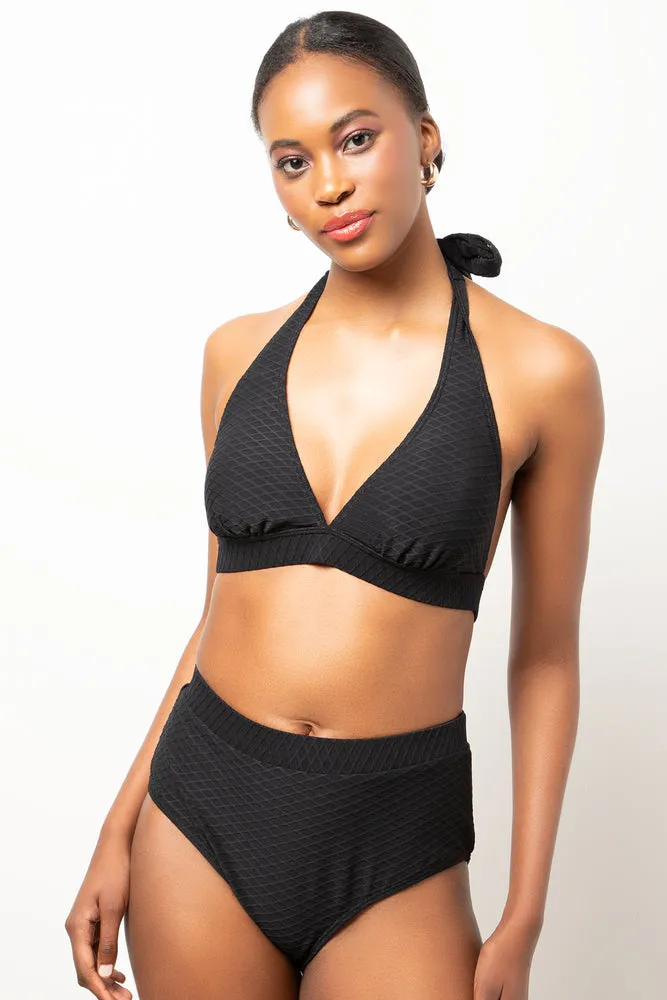 Halter Neck Bikini Top Black sold by Ackermas