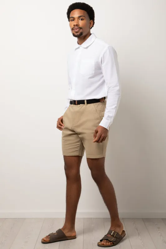 Belted Chino Shorts Natural sold by Ackermas