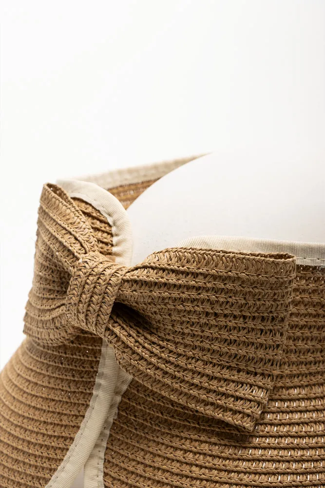 Roll-Up Visor Hat Natural sold by Ackermas product image thumbnail 3