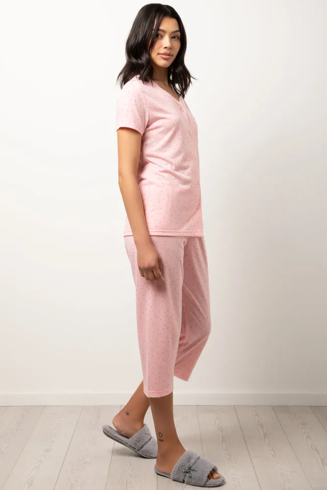 Spotty Capri Pyjama Set Pink sold by Ackermas product image thumbnail 2