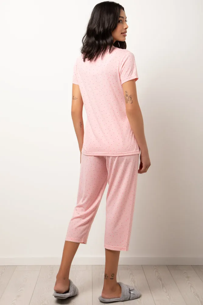 Spotty Capri Pyjama Set Pink sold by Ackermas product image thumbnail 3