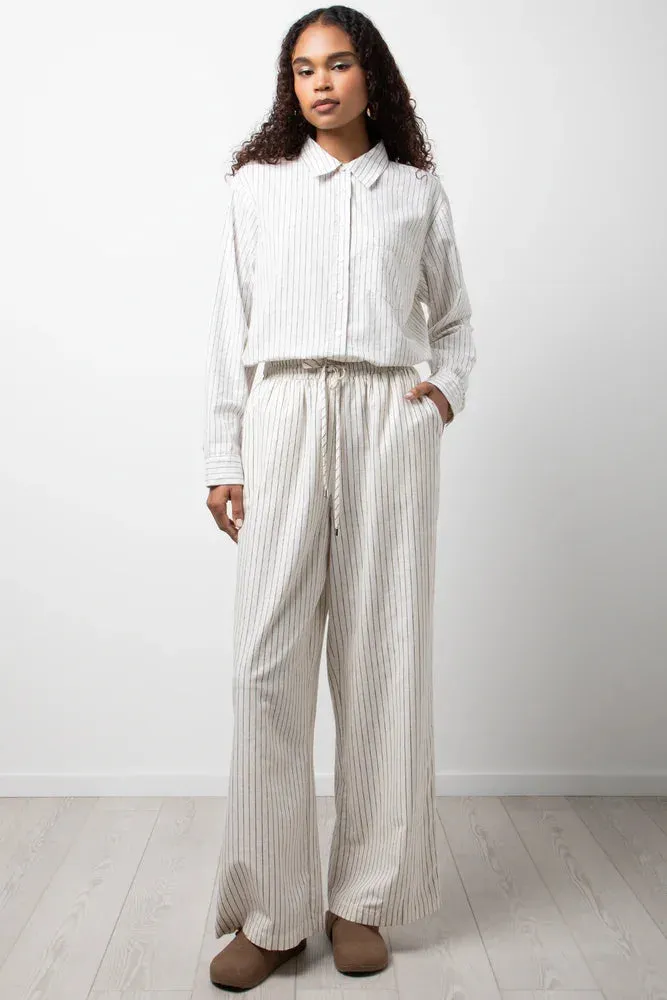 Linen Blend Pin Stripe Pants Stone sold by Ackermas