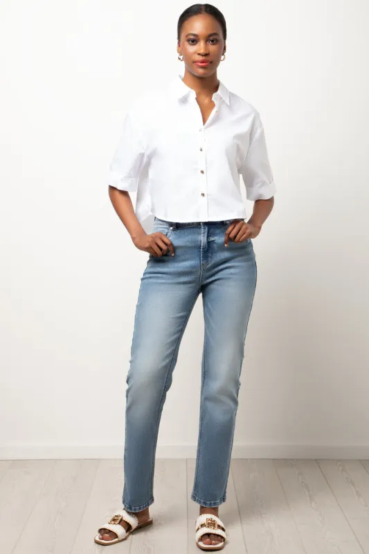 High Rise Slim leg Denim Jeans sold by Ackermas