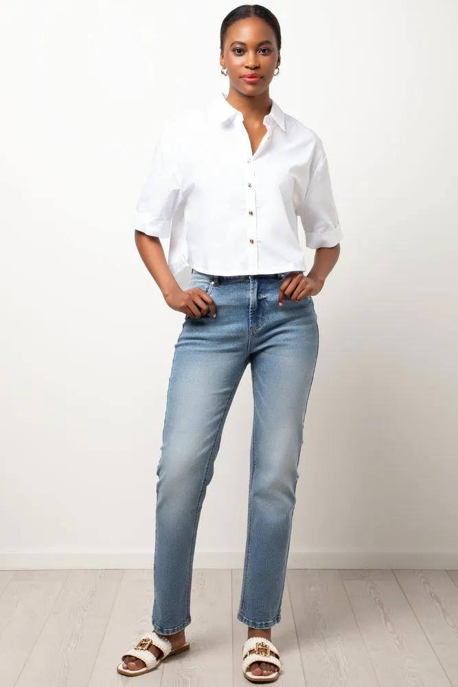 High Rise Slim leg Denim Jeans sold by Ackermas