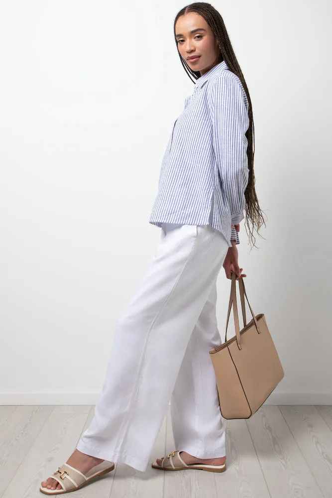 Linen Blend Stripe Shirt Blue sold by Ackermas product image thumbnail 2