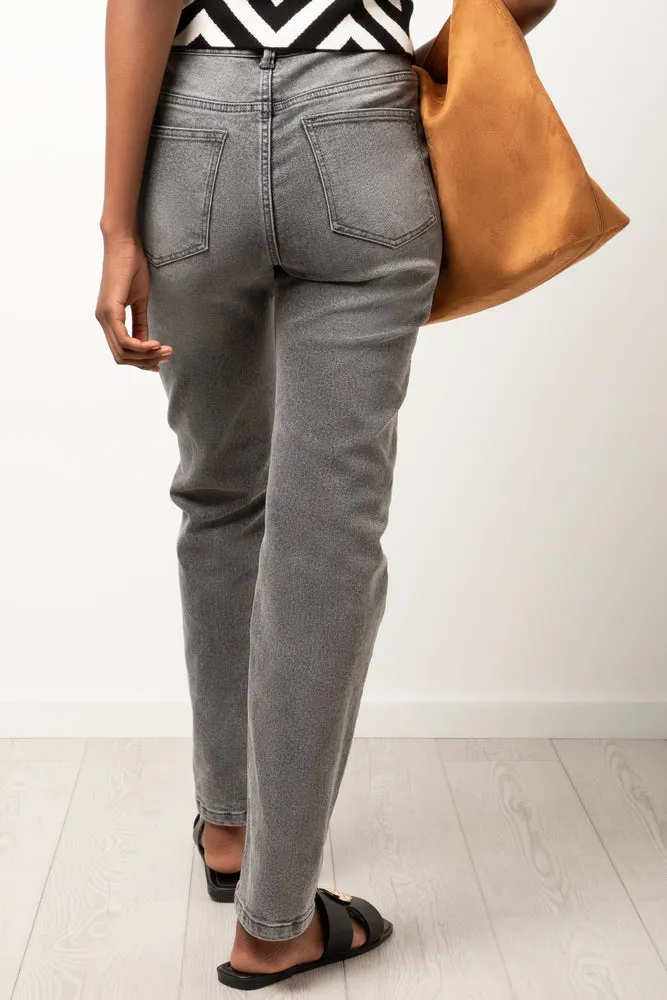 High Rise Slim Leg Denim Jeans Grey sold by Ackermas product image thumbnail 4