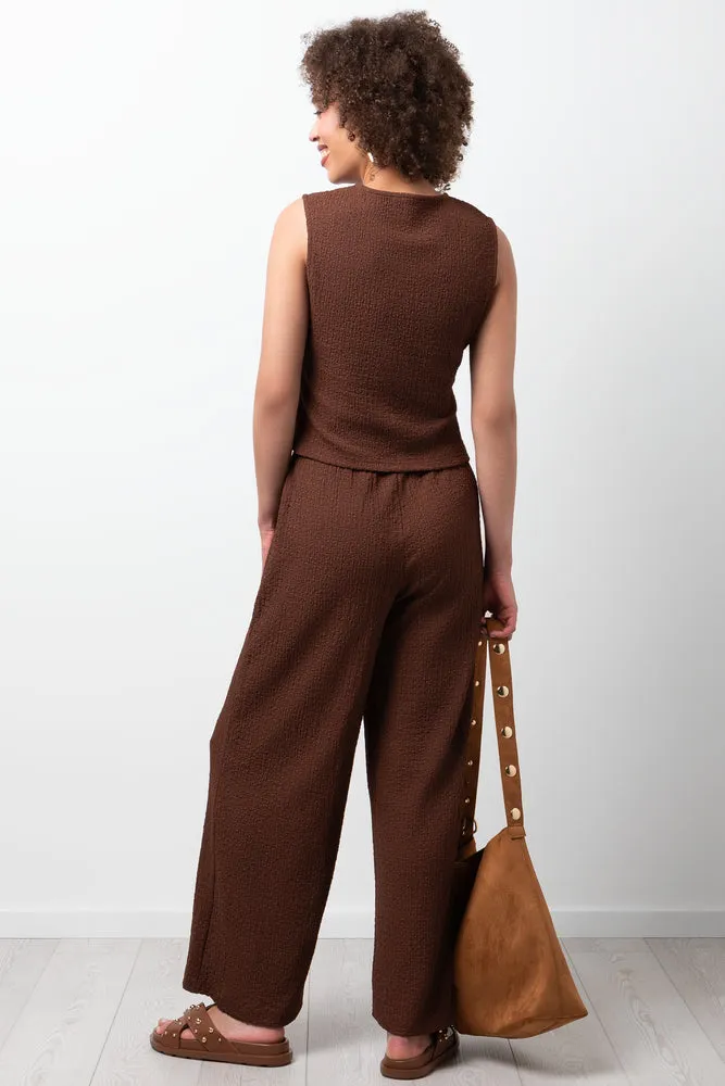 Bubble Knit Pants Brown sold by Ackermas product image thumbnail 3