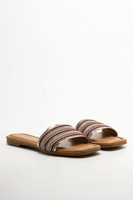 Embellished Mule Tan sold by Ackermas