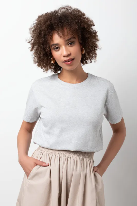 Short Sleeve Crew Neck T-Shirt Light Grey sold by Ackermas