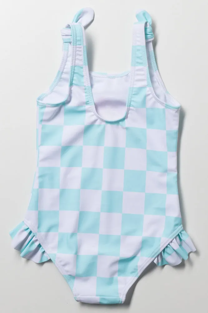 Smiley Check Swimsuit Light Blue sold by Ackermas product image thumbnail 4