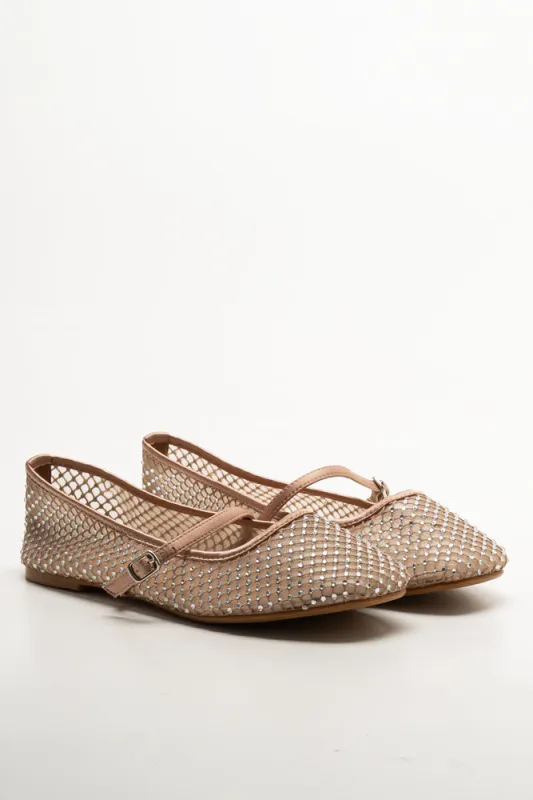 Diamante Ballerina Pump Rose Gold sold by Ackermas